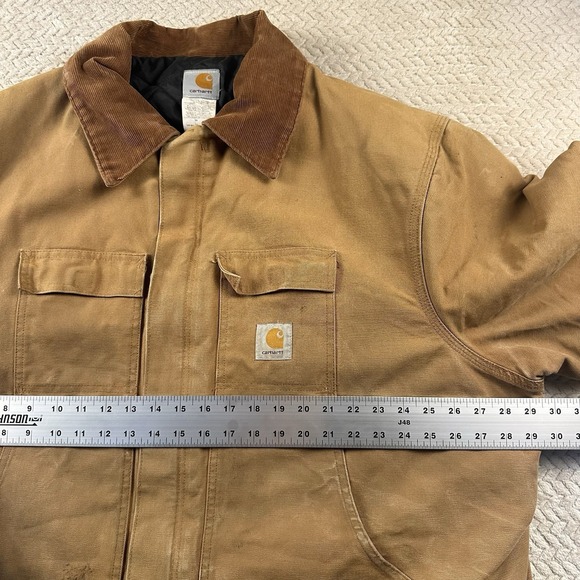Vintage Carhartt Jacket CO3 Men's 56 (3XL) Union Made USA Farm Chore Coat Grunge - Picture 14 of 16